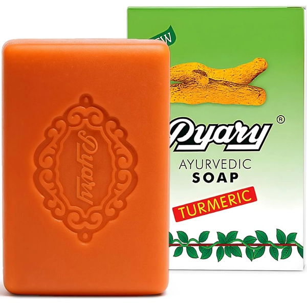 صابون زردچوبه پیاری اصل ضد لک و تیرگی پوست 75 گرم | Pyary AYURVEDIC SOAP TURMERIC (ORIGINAL) 75g